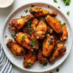 Delicious baked dry rub chicken wings seasoned with spices and baked to perfection.