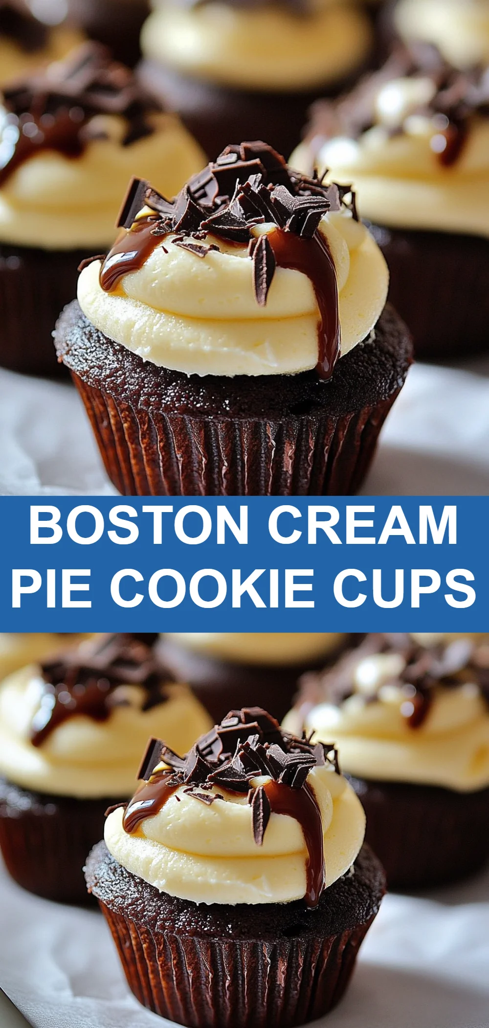 Boston Cream Pie Cookie Cups