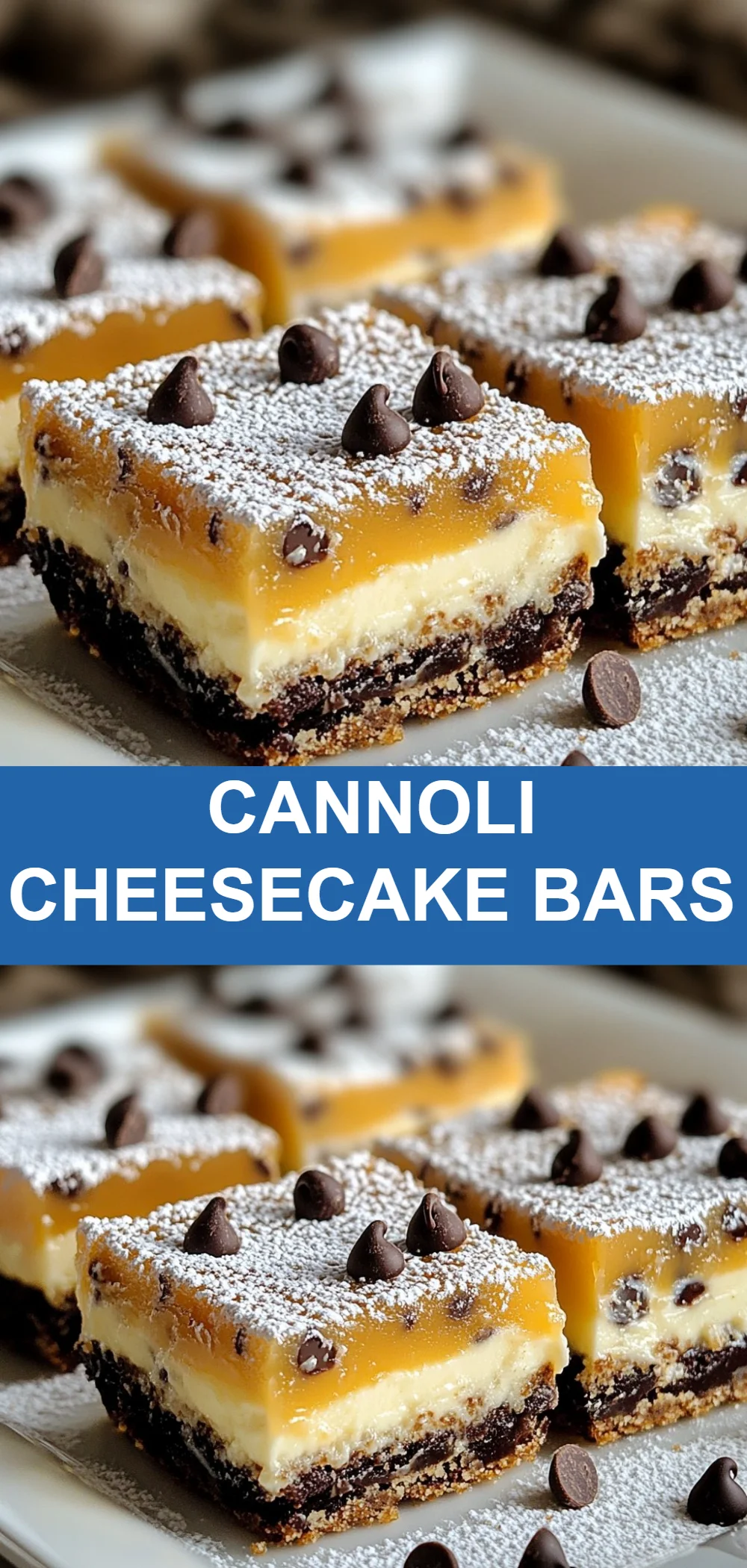Cannoli Cheesecake Bars