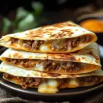 Cheesy Ground Beef Quesadillas served on a plate