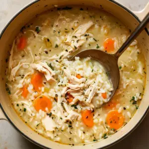 A flavorful plate of chicken and rice garnished with herbs and spices.