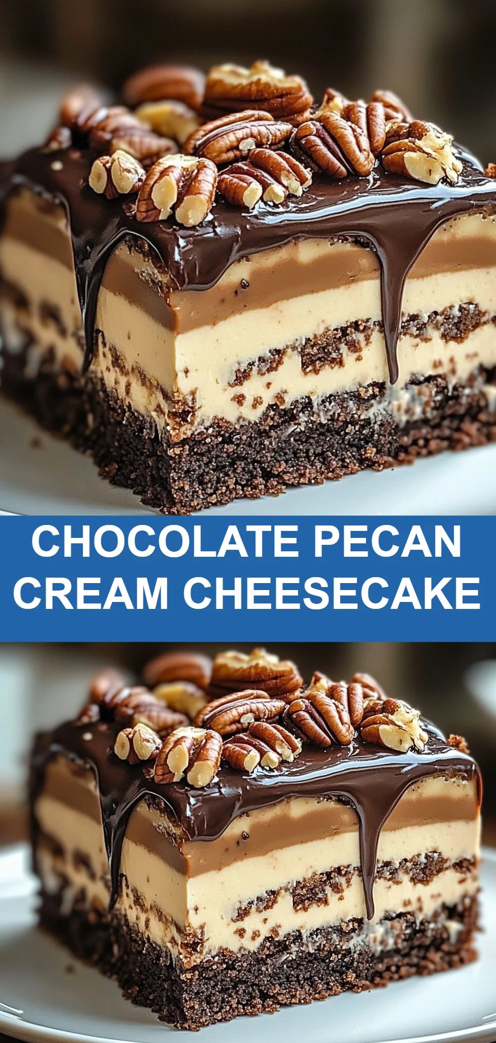 Chocolate Pecan Cream Cheesecake
