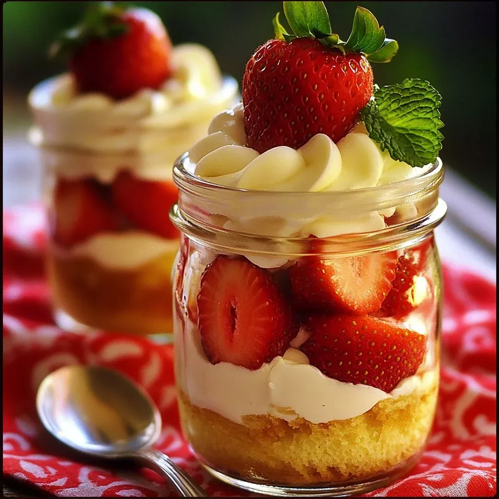 Classic Strawberry Shortcake Parfait Jars