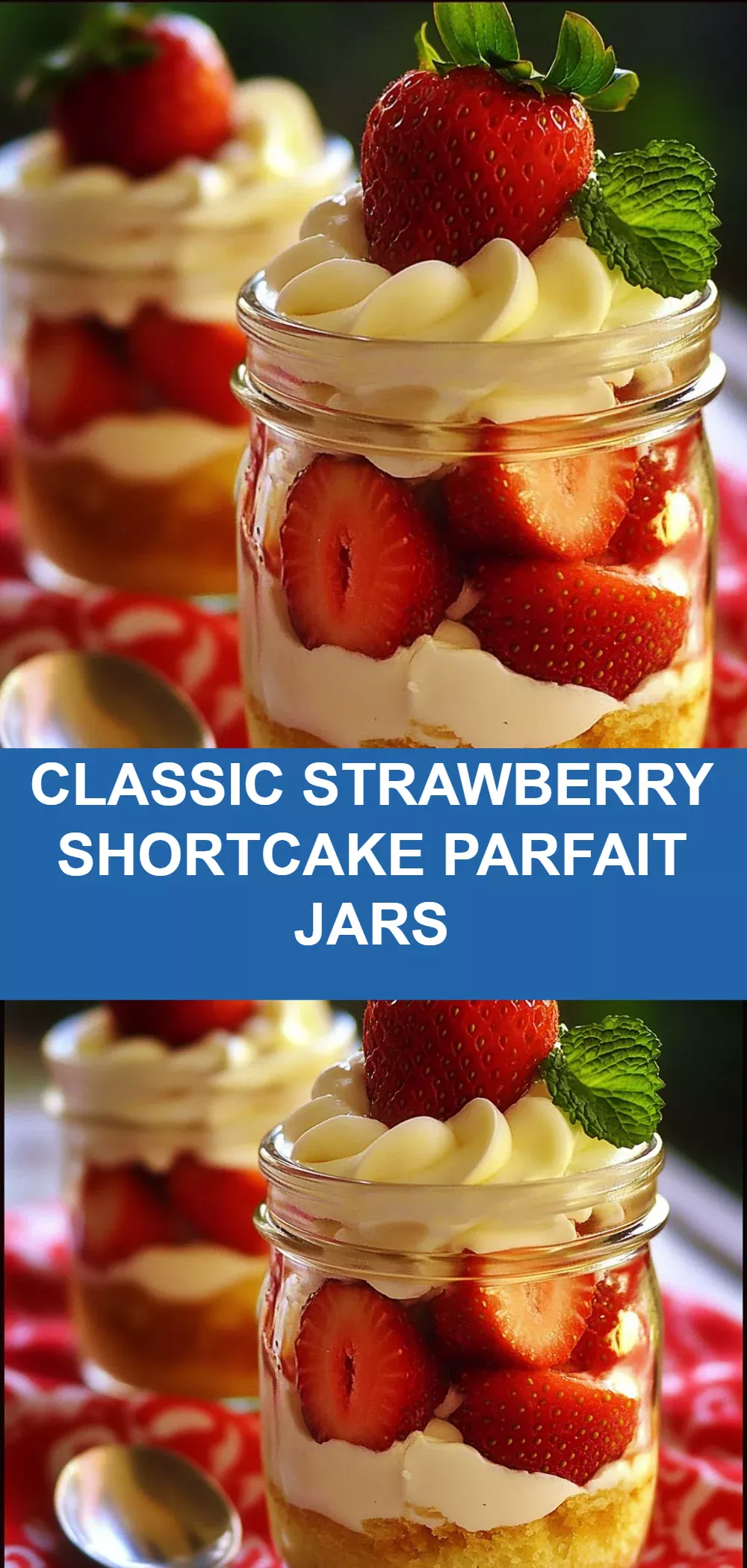 Classic Strawberry Shortcake Parfait Jars