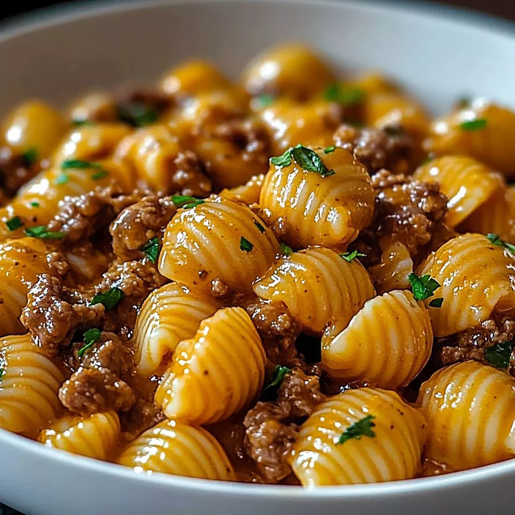 Creamy Beef and Shells