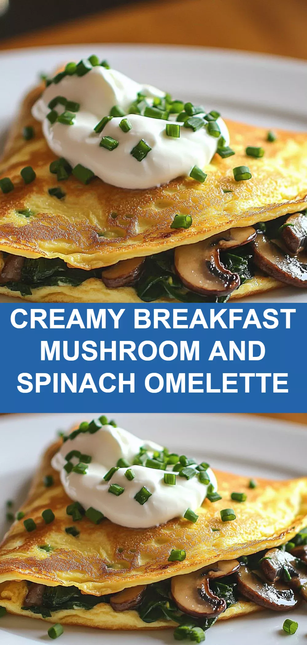 Creamy Breakfast Mushroom and Spinach Omelette