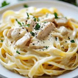 Creamy Crockpot Chicken Alfredo dish served in a bowl
