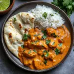 Creamy Indian-style chicken curry served with rice