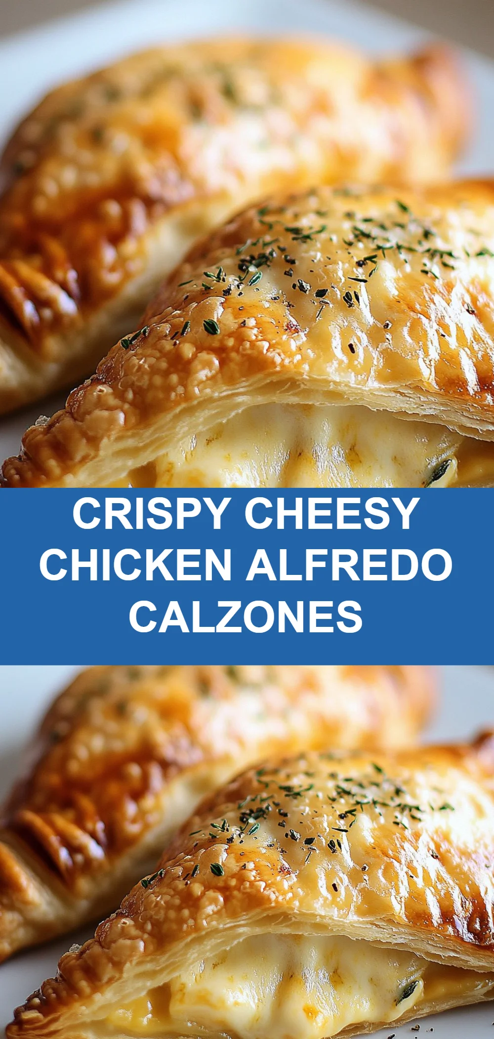 Crispy Cheesy Chicken Alfredo Calzones