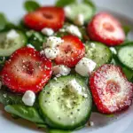 Fresh Cucumber Strawberry Salad with vibrant colors and healthy ingredients.