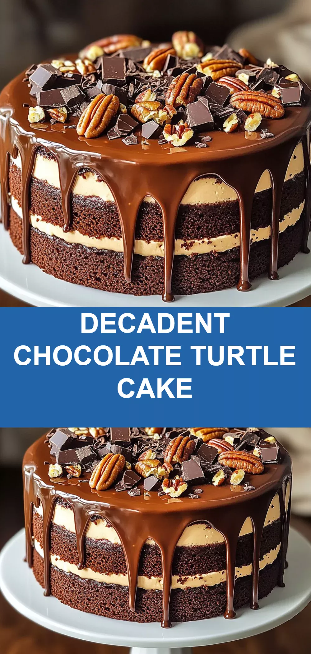 Decadent Chocolate Turtle Cake