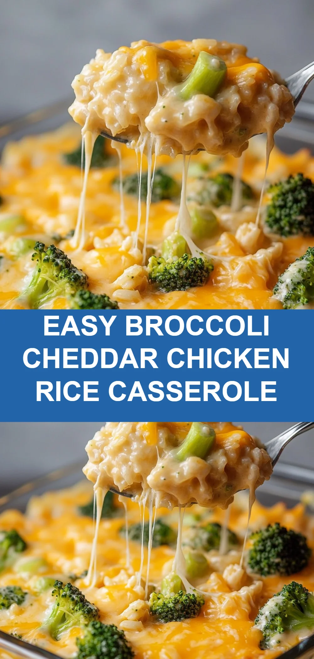 Easy Broccoli Cheddar Chicken Rice Casserole