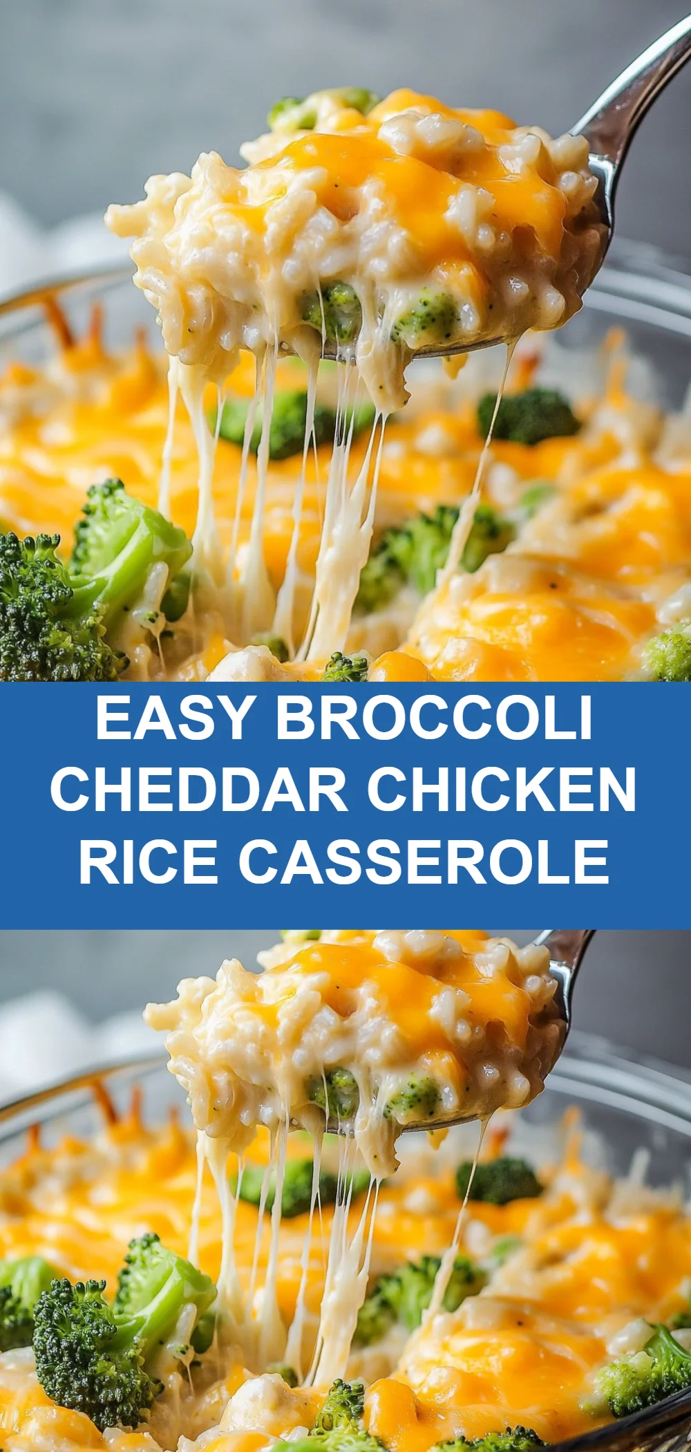 Easy Broccoli Cheddar Chicken Rice Casserole