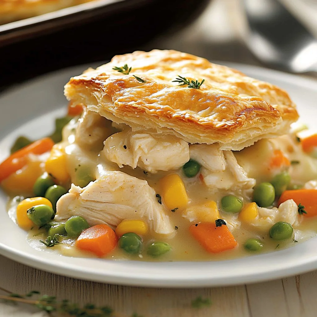 Easy Chicken Pot Pie Casserole With Biscuits