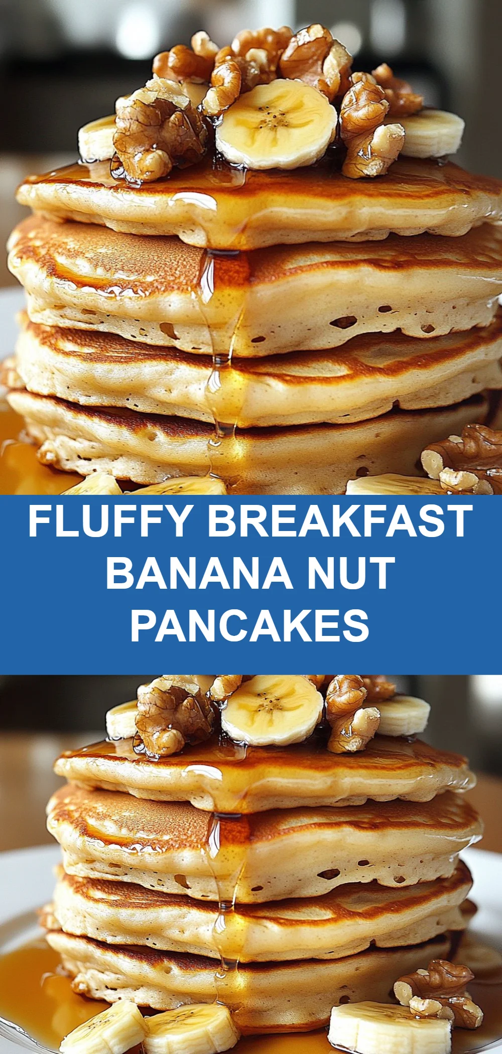 Fluffy Breakfast Banana Nut Pancakes