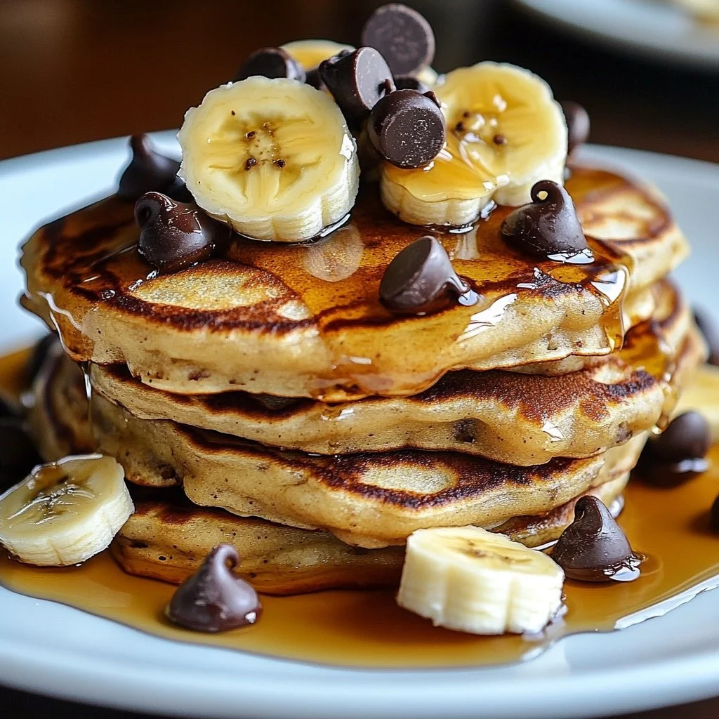 Fluffy Breakfast Chocolate Chip Oatmeal Pancakes