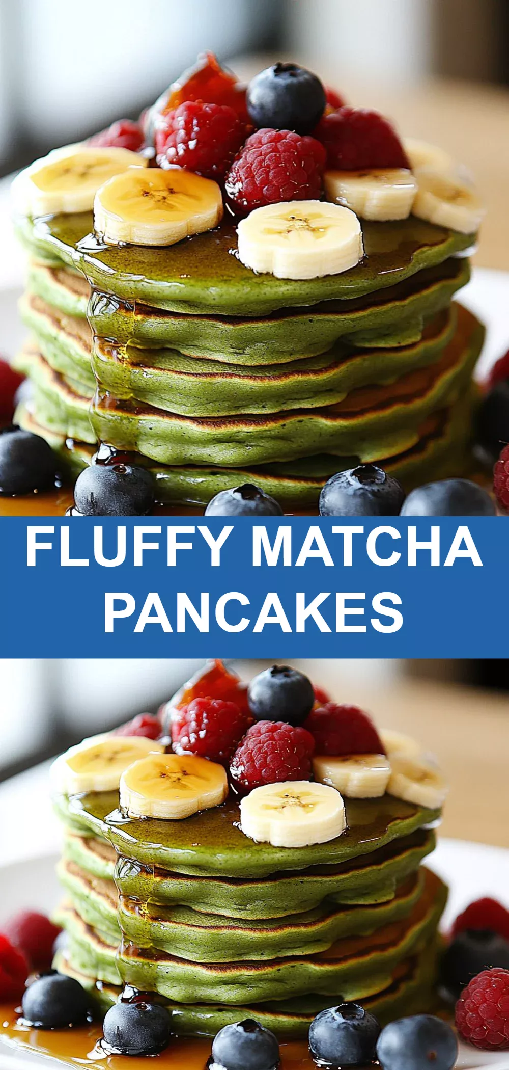 Fluffy Matcha Pancakes