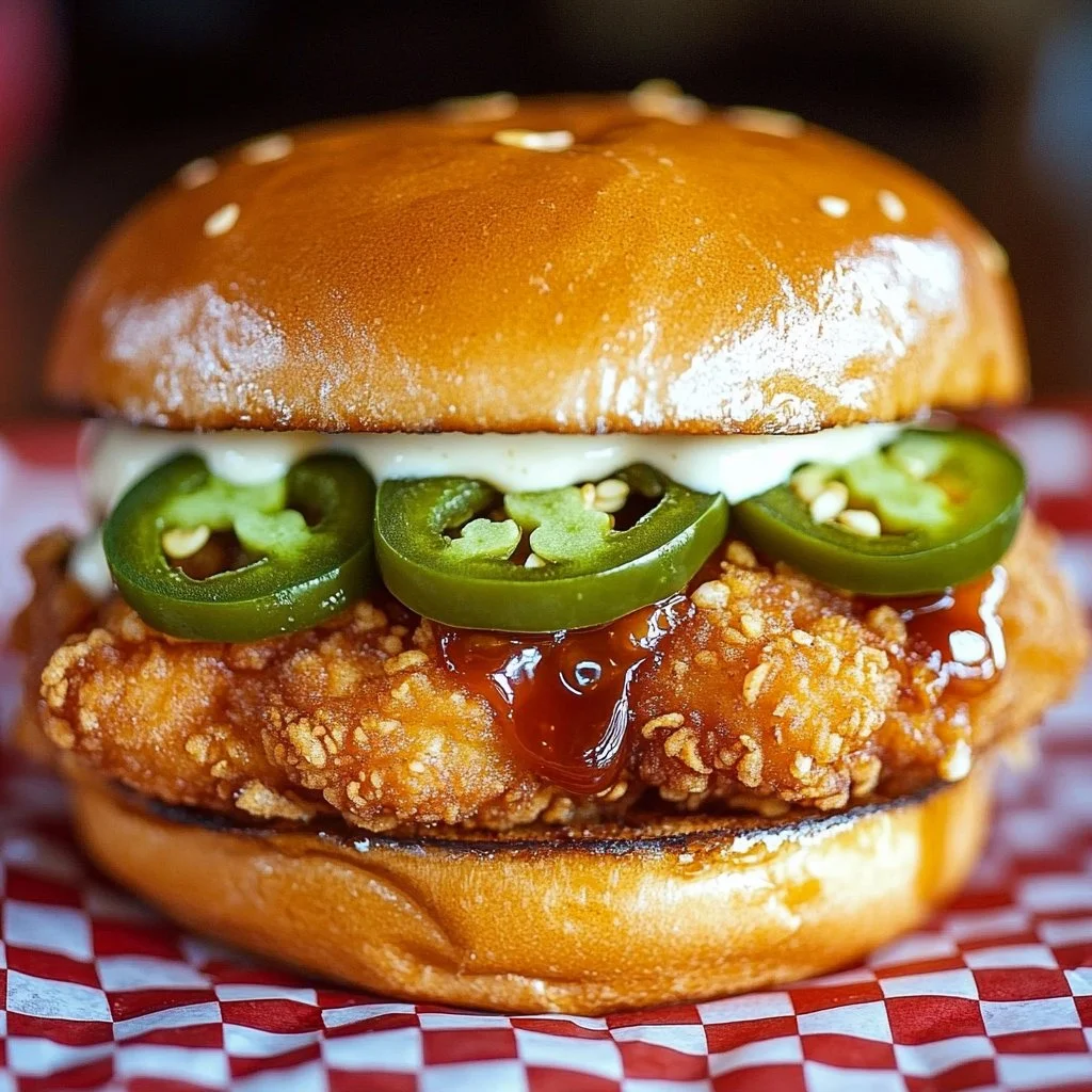 Jalapeño Honey Drenched Crispy Fried Chicken Sandwich