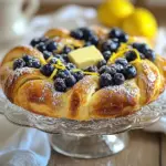 Lemon Blueberry Sourdough Bread with fresh ingredients and vibrant blueberries