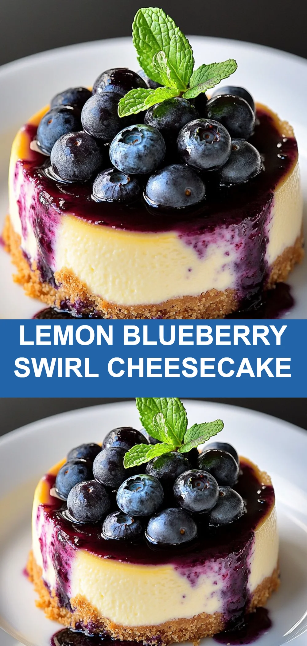 Lemon Blueberry Swirl Cheesecake