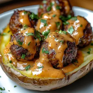 Delicious loaded baked potato topped with flavorful steak bites and toppings