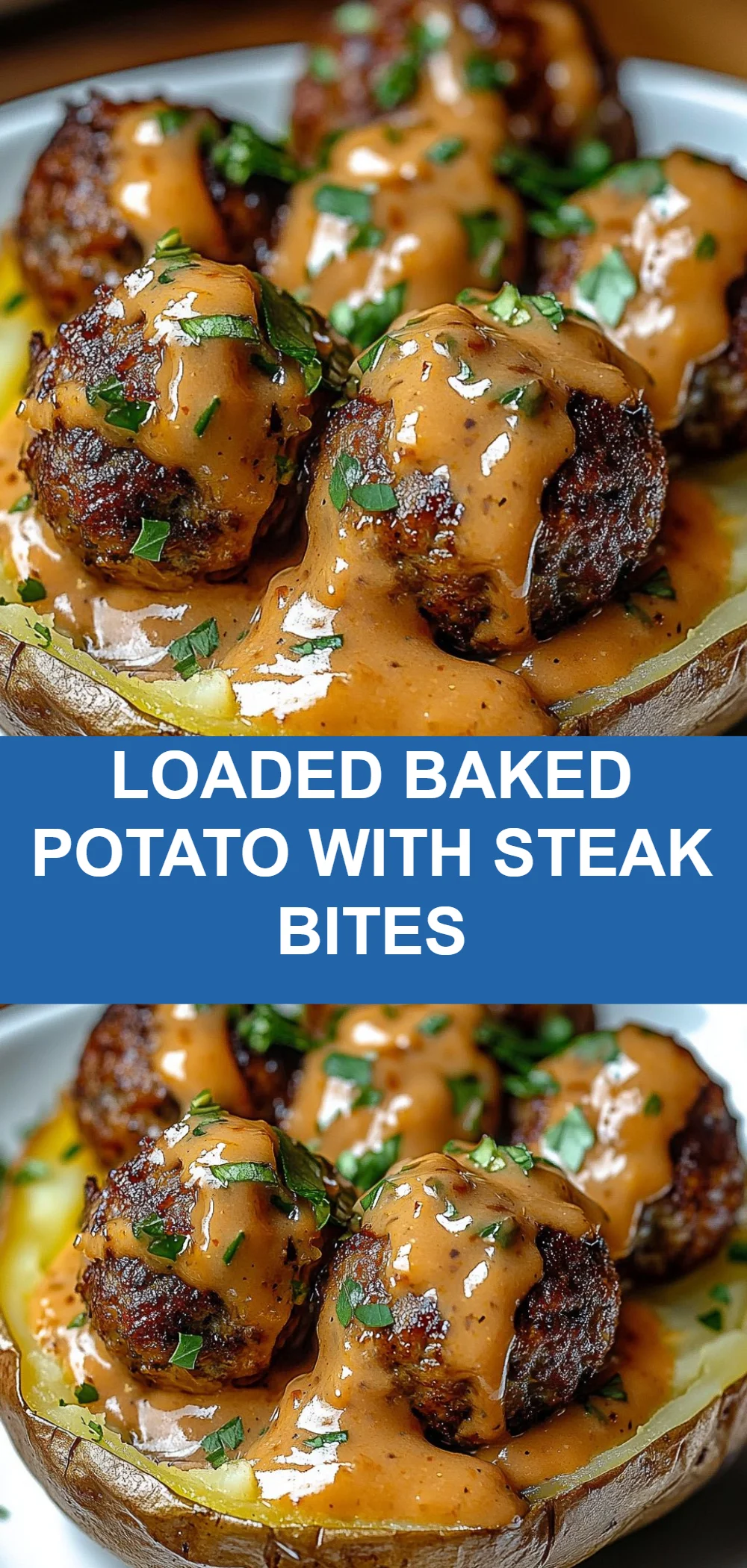Loaded Baked Potato with Steak Bites