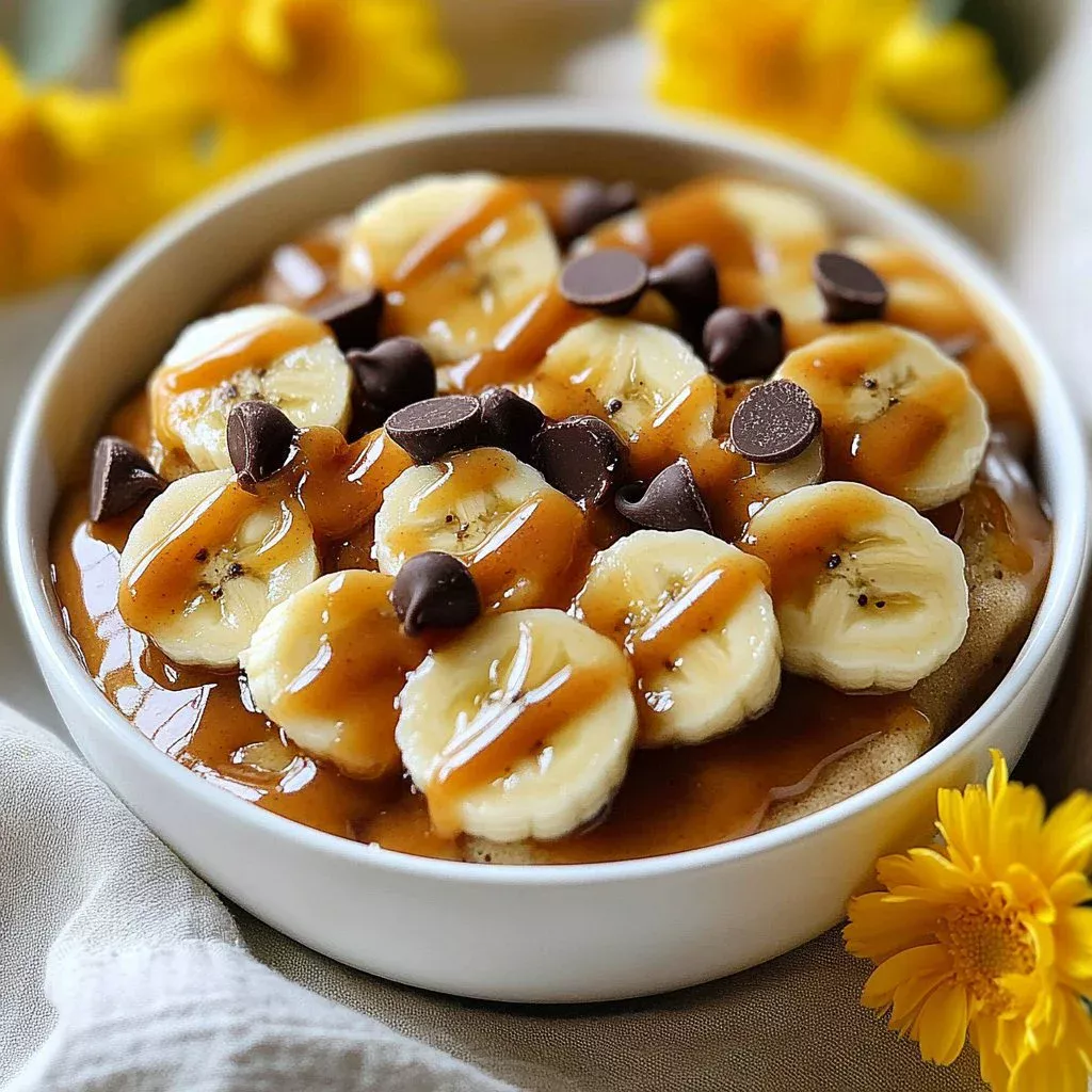 Microwave Banana Protein Pancake Bowl