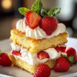 Delicious Minute Strawberry Shortcake with fresh strawberries and whipped cream