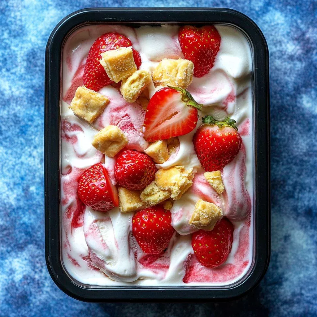 No-Churn Strawberry Cheesecake Ice Cream