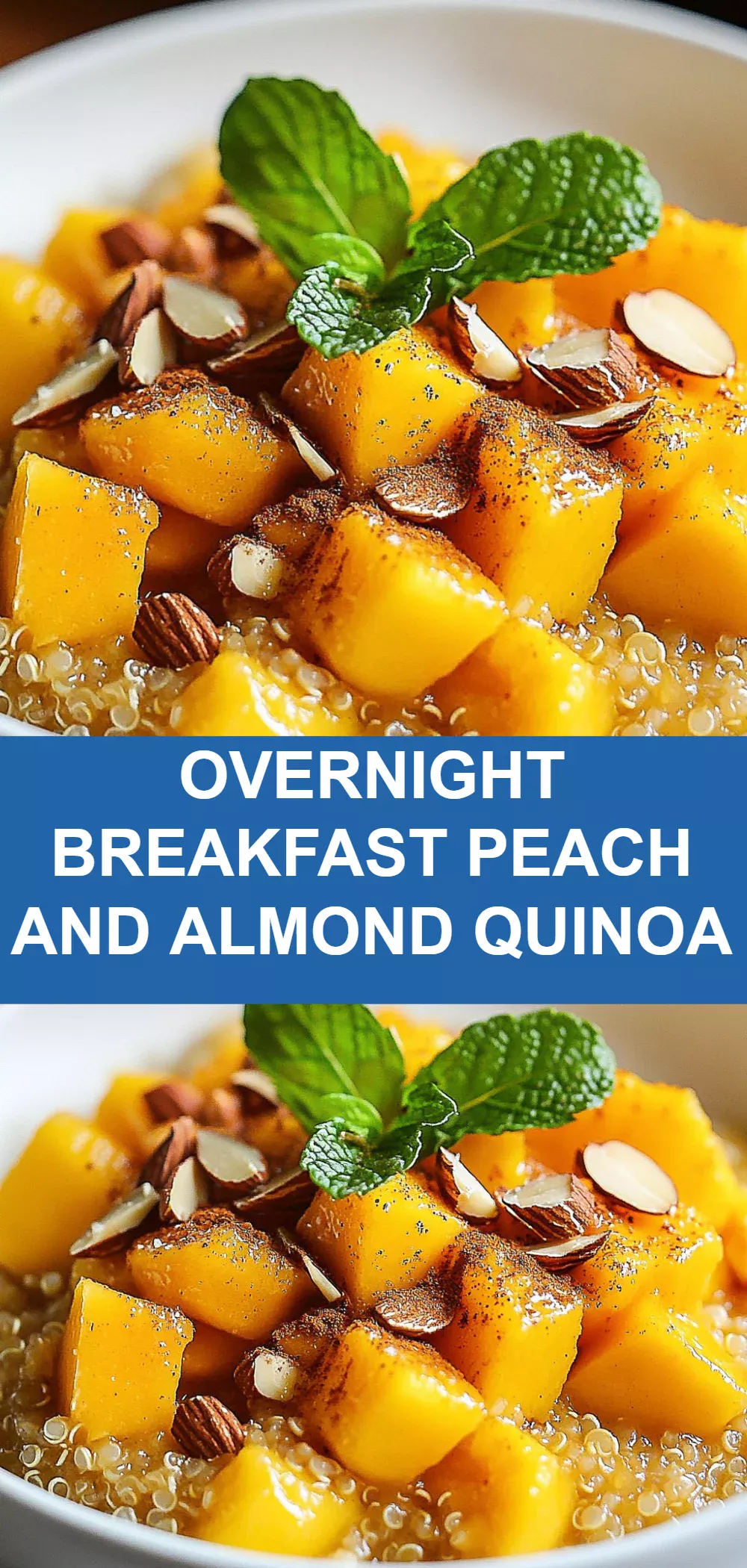 Overnight Breakfast Peach and Almond Quinoa
