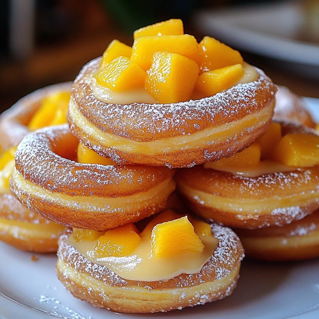 Peach Cobbler Cheesecake Donuts