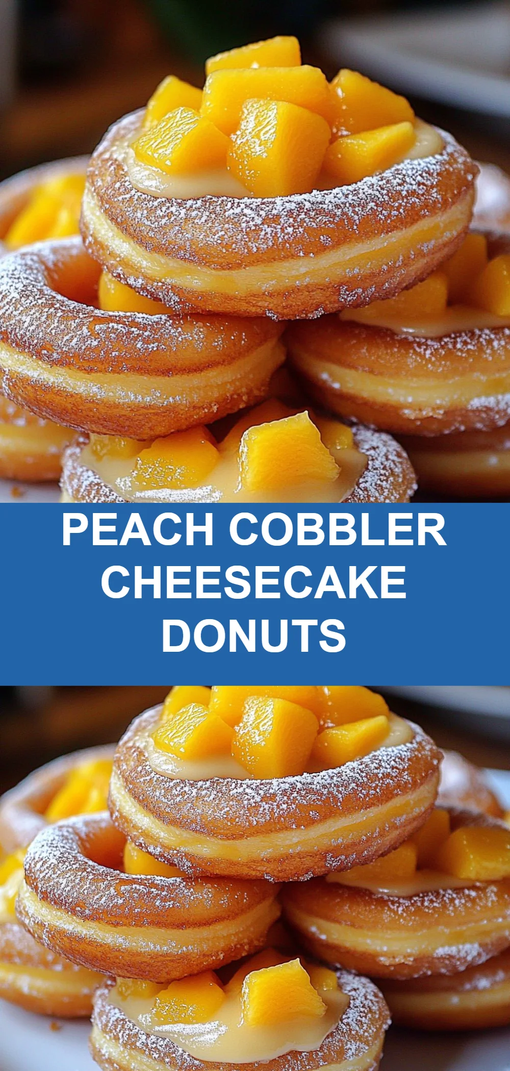Peach Cobbler Cheesecake Donuts