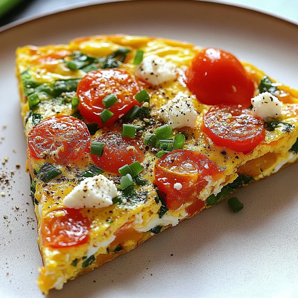 Quick Breakfast Vegetable Frittata with Feta Cheese