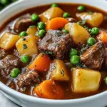Savory Instant Pot Beef Stew with vegetables in a bowl