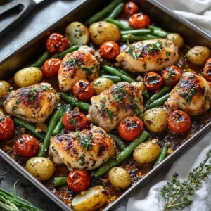 Sheet pan chicken fajitas with colorful bell peppers and onions