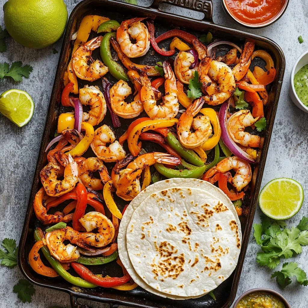 Sheet Pan Shrimp Fajitas