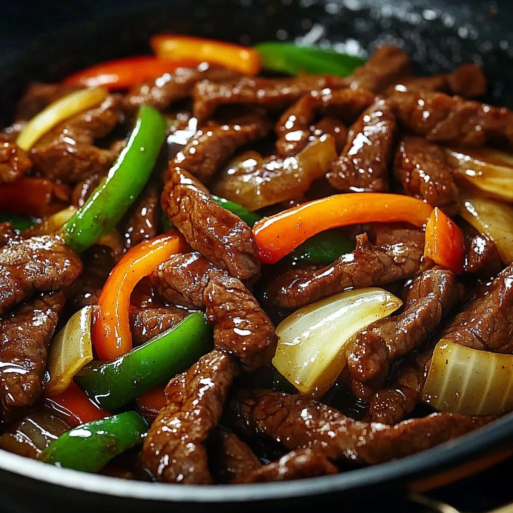 Sizzling Chinese Pepper Steak with Onions