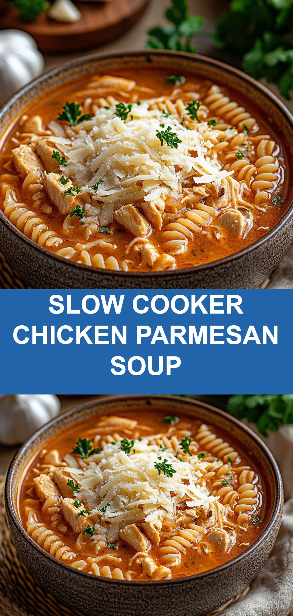 Slow Cooker Chicken Parmesan Soup