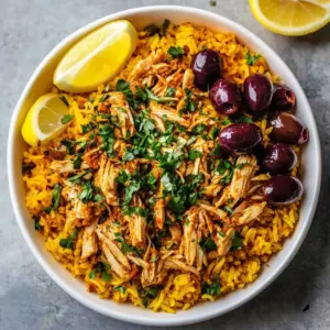 Slow Cooker Chicken Shawarma with spices and herbs in a bowl