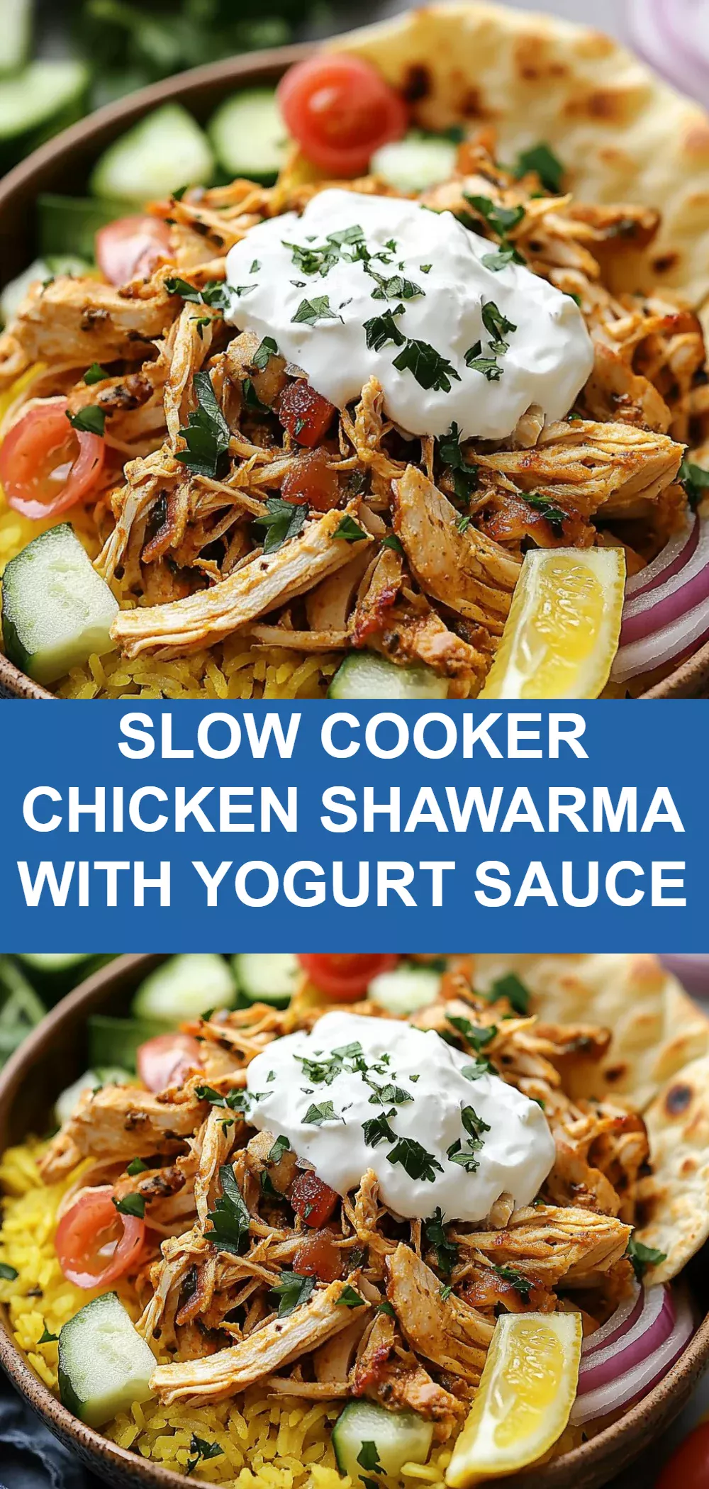 Slow Cooker Chicken Shawarma with Yogurt Sauce