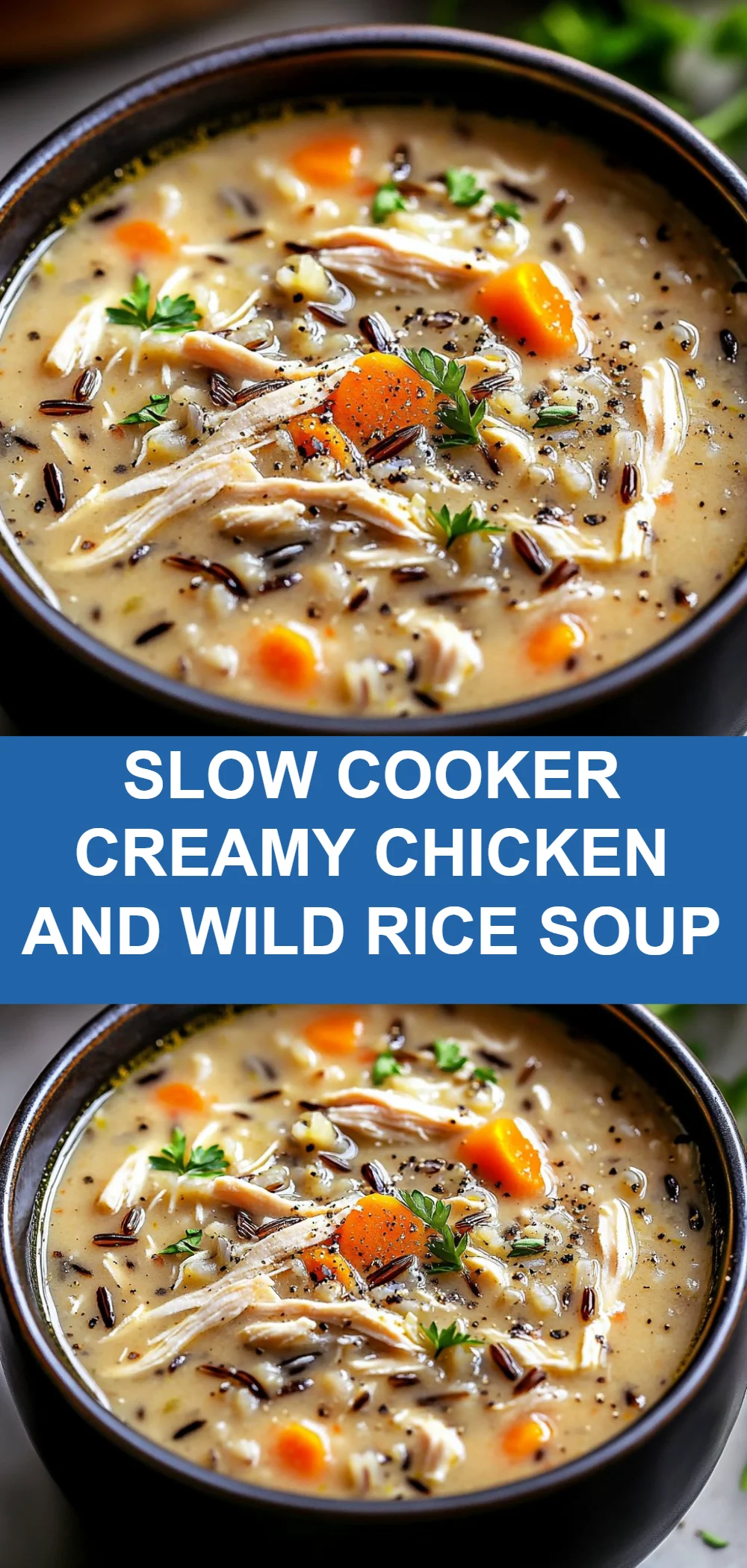 Slow Cooker Creamy Chicken and Wild Rice Soup