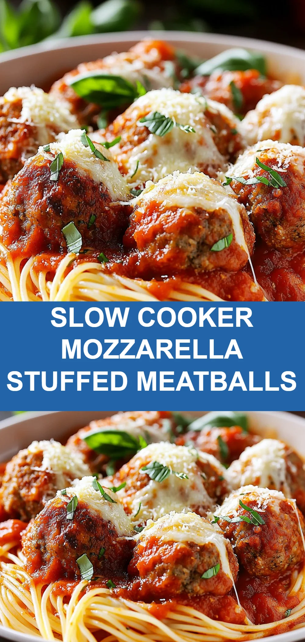 Slow Cooker Mozzarella Stuffed Meatballs