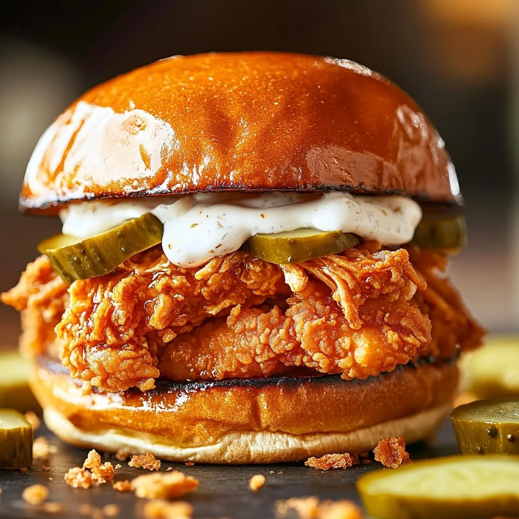 Slow Cooker Nashville Hot Chicken Sandwiches