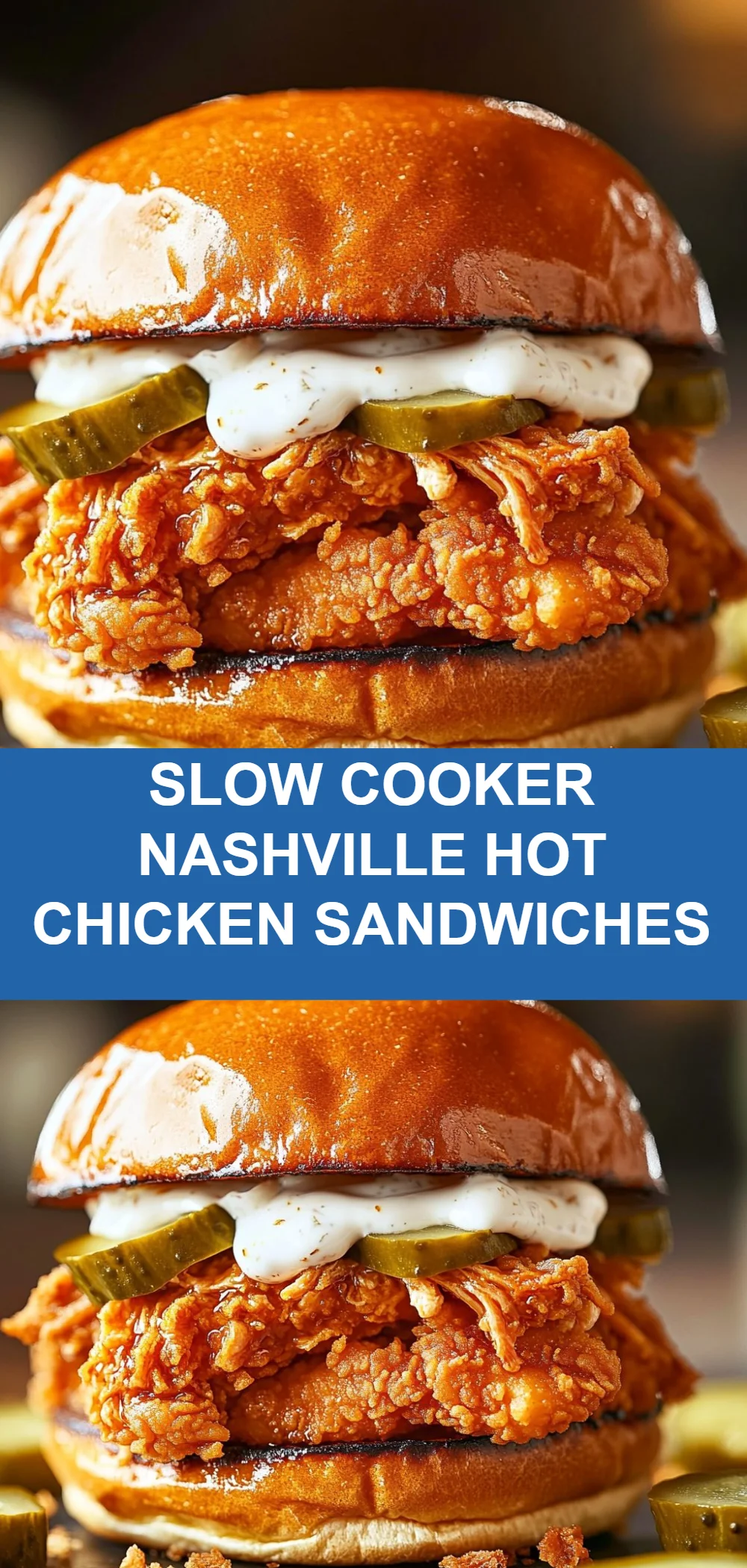 Slow Cooker Nashville Hot Chicken Sandwiches
