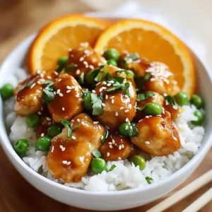 Slow cooker orange chicken dish garnished with sesame seeds and green onions