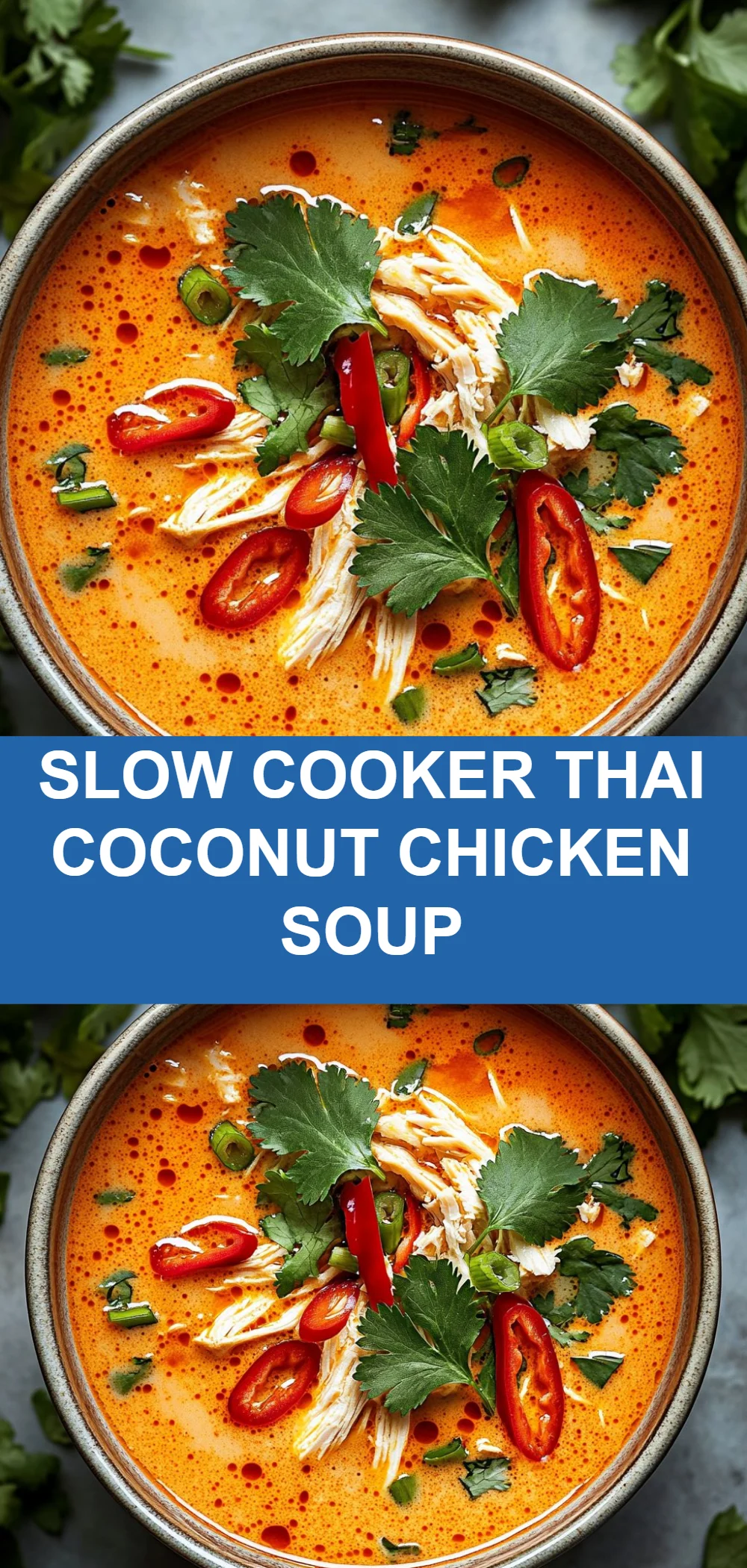 Slow Cooker Thai Coconut Chicken Soup