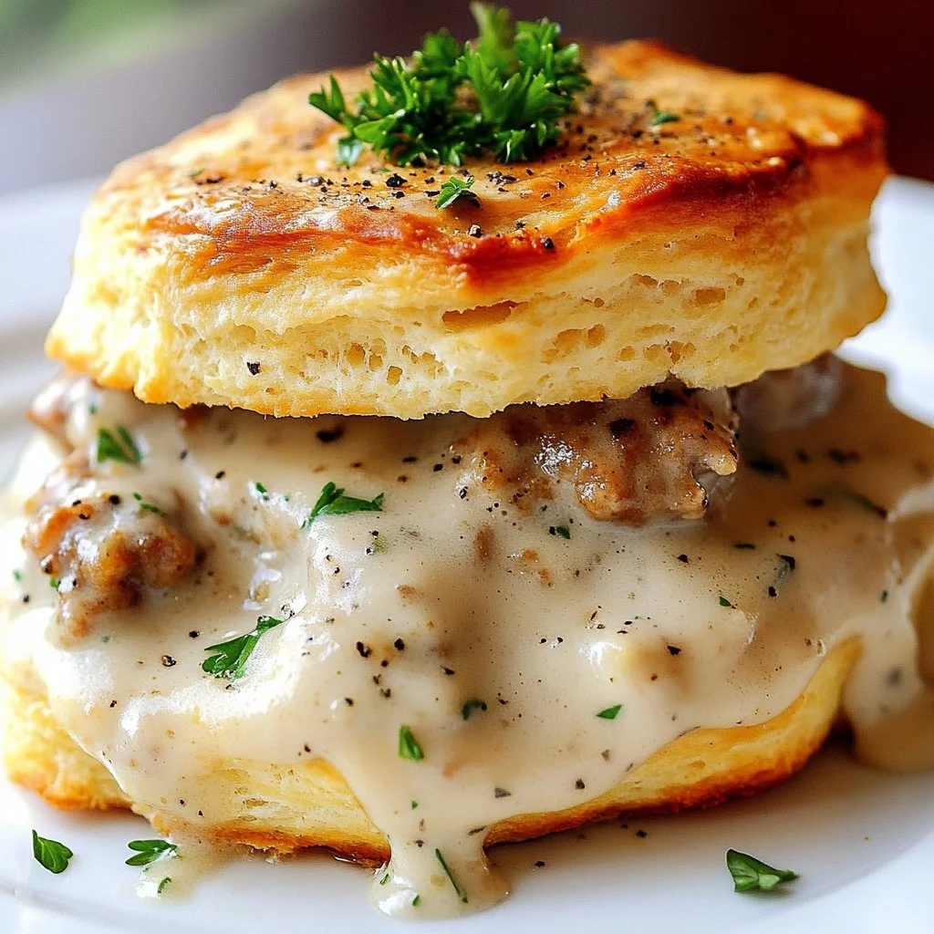 Southern Charm Sausage Gravy & Fluffy Biscuits