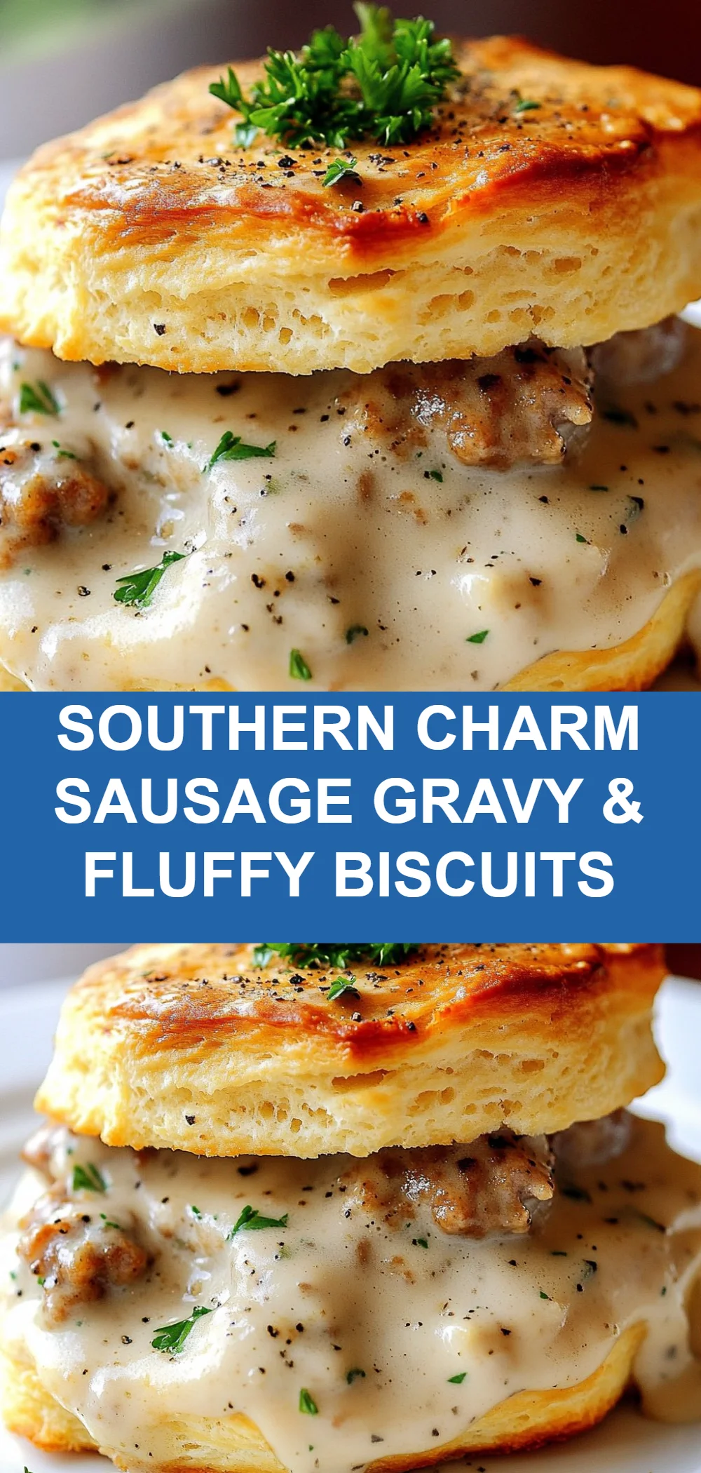 Southern Charm Sausage Gravy & Fluffy Biscuits