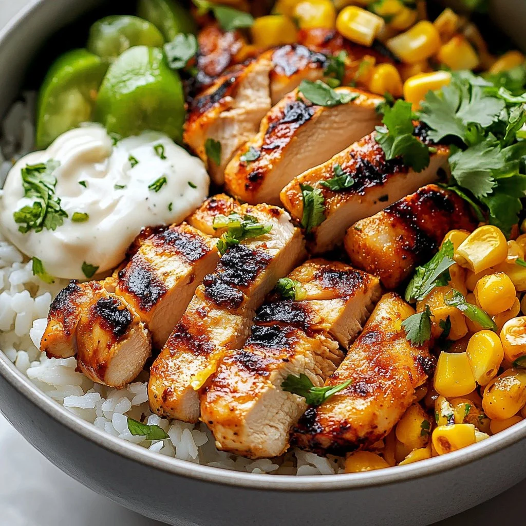 Street Corn Chicken Rice Bowl