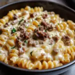 Creamy Crockpot Garlic Parmesan Chicken Pasta served in a bowl